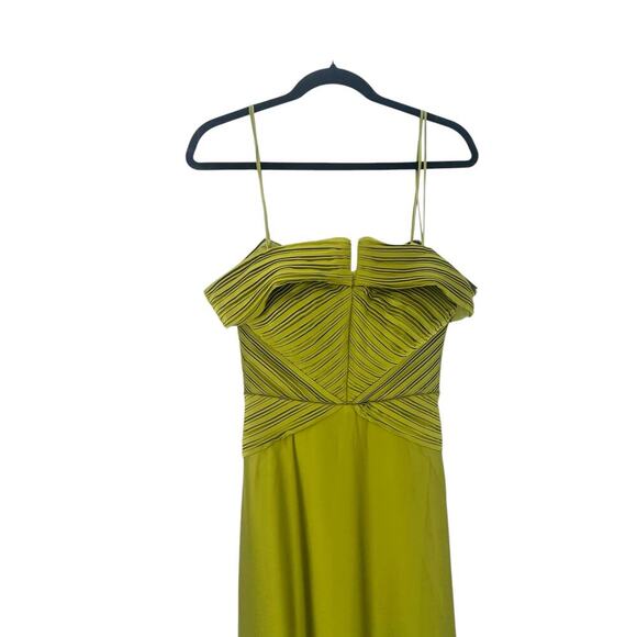 Theia Venus Pleated Off-Shoulder Drape A-Line Gown Peridot Size 0 NWT - Picture 14 of 15